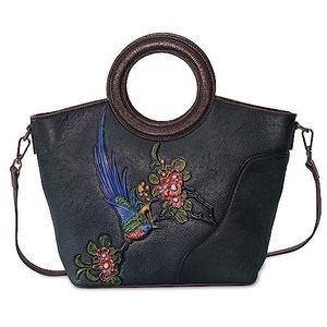 Stylish Genuine Textured Satchel For Top Handle Bags Handmade Bag Vintage Embo